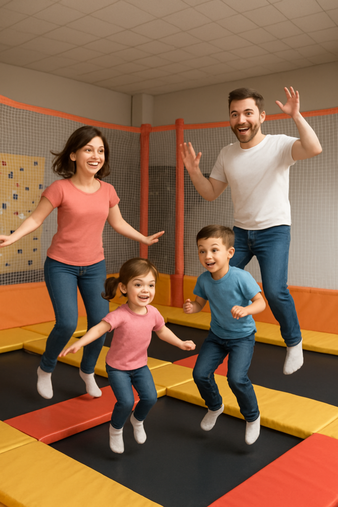 Семейные прыжки в батутном парке Jumper